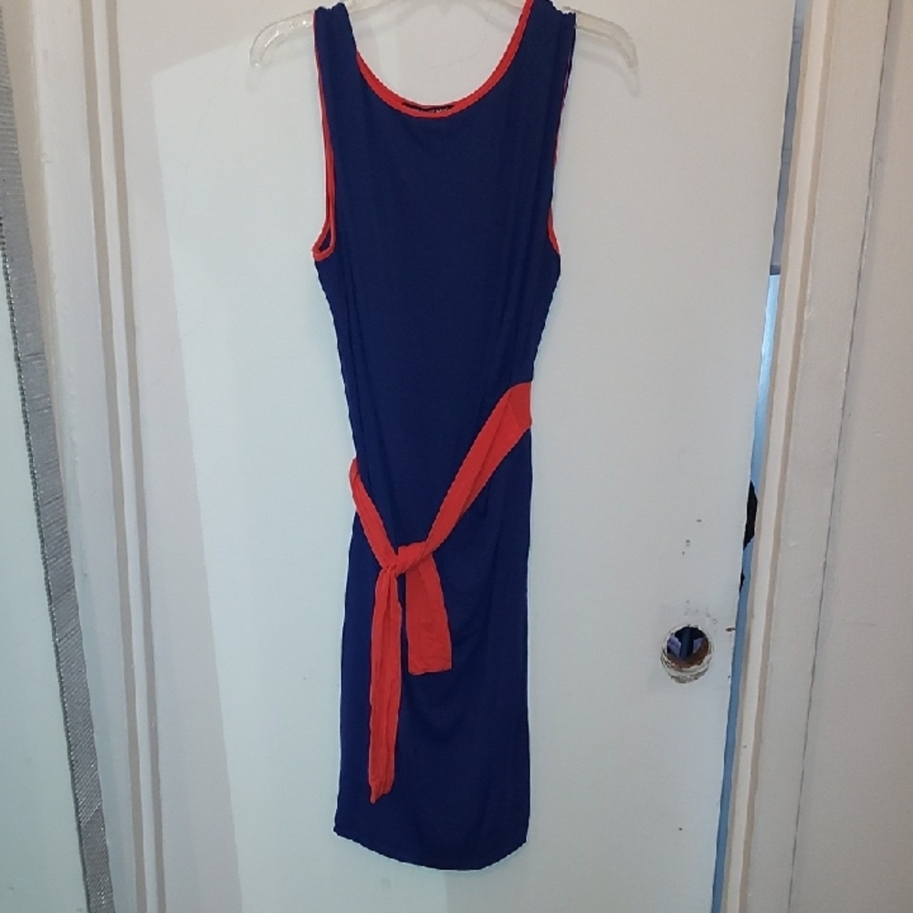 Chic Backless Blue and Red Dress